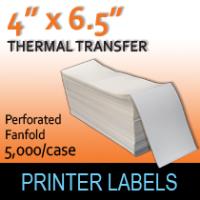Thermal Transfer Labels 4" x 6.5" Perf Fanfold
